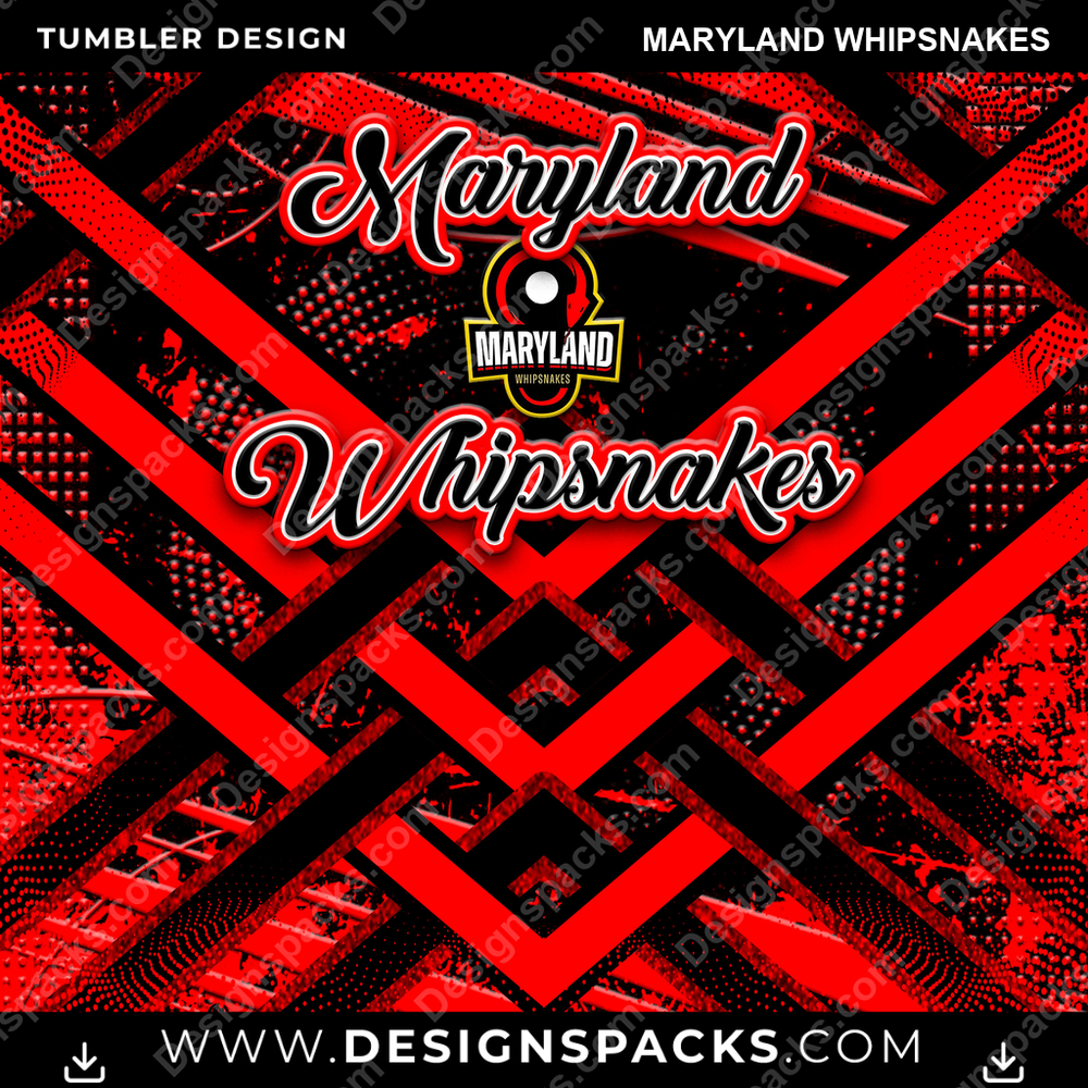 Lacrosse Glitter Stripe Maryland Whipsnakes PLL Lacrosse Tumbler Digital Wrap Design Download