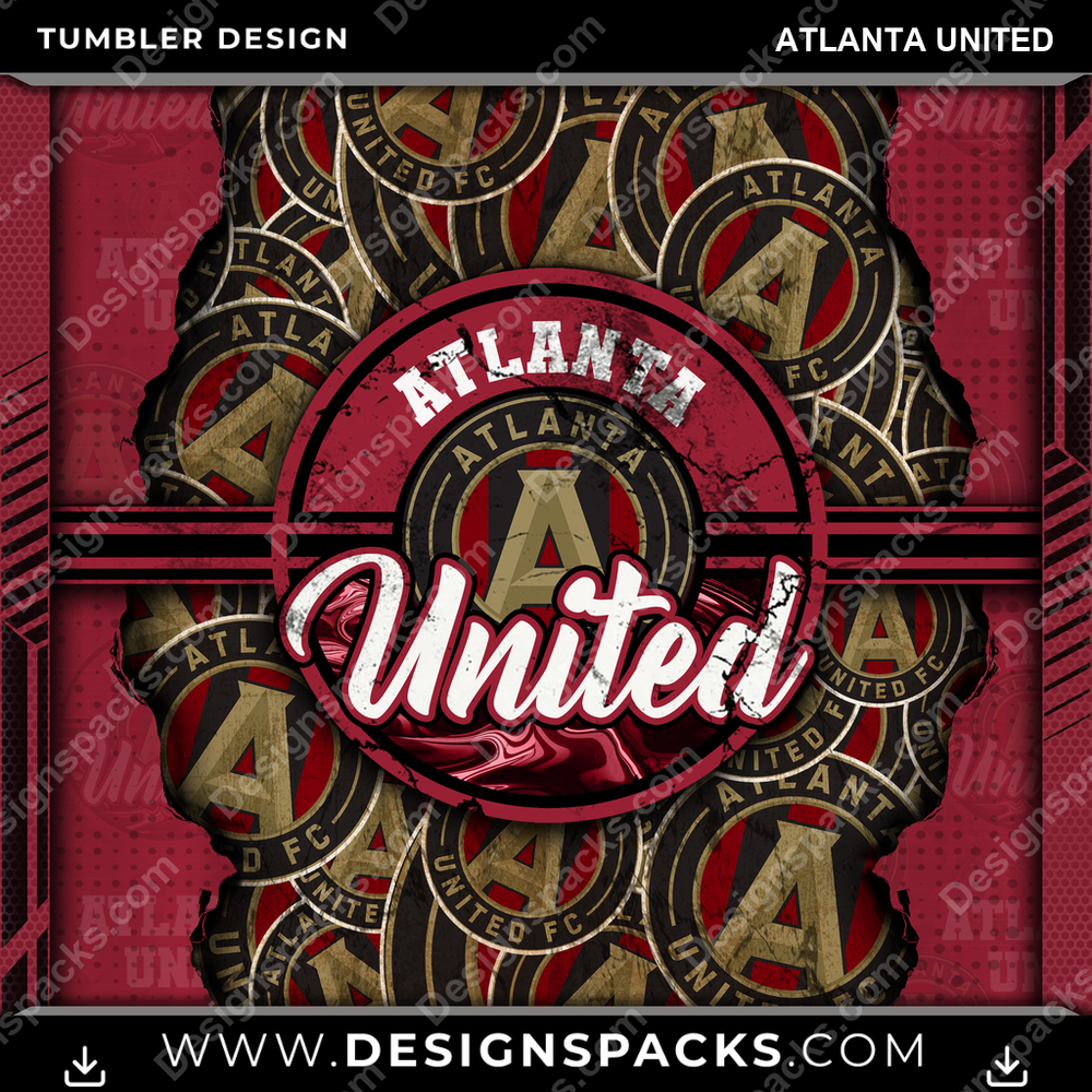 Soccer Ripped Atlanta United Tumbler Digital Wrap Design