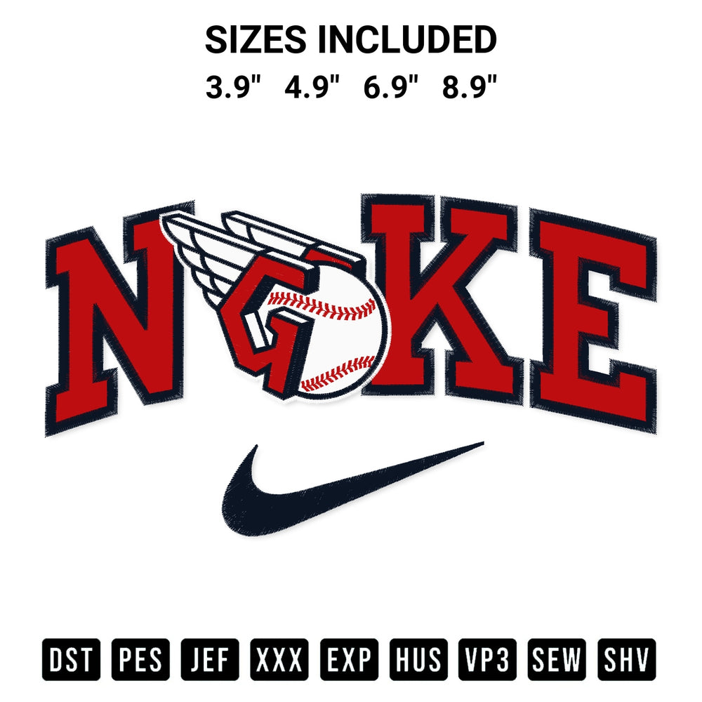 Elevate your next project with our Cleveland Guardians X Nike Embroidery Design embroidery file. Shop high-quality digital patterns instantly at Designspacks.com. Available sizes: 3.9", 4.9", 6.9", 8.9".
