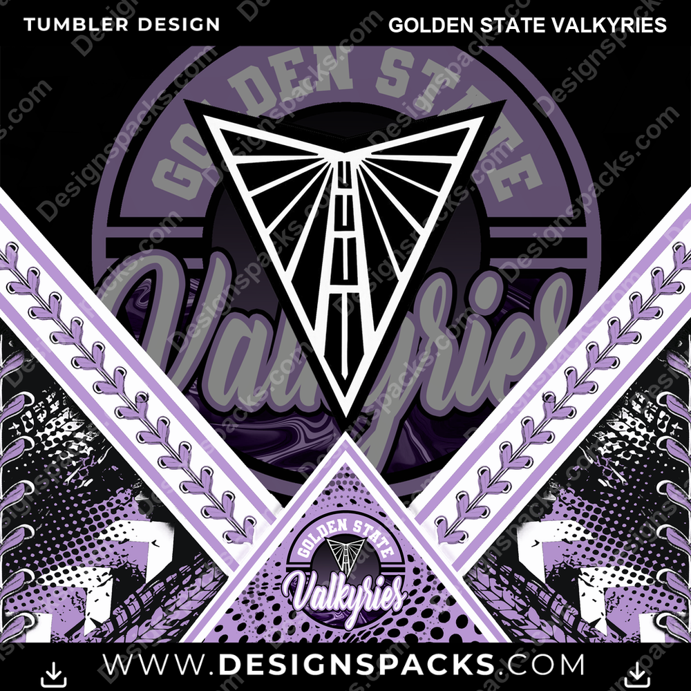 Basketball Diamond Golden State Valkyries Tumbler Digital Wrap Design