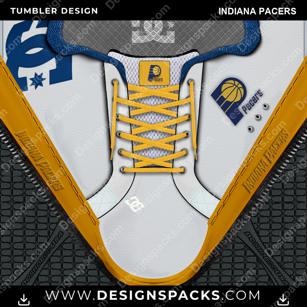 Basketball DC Sneaker Indiana Pacers Tumbler Digital Wrap Design