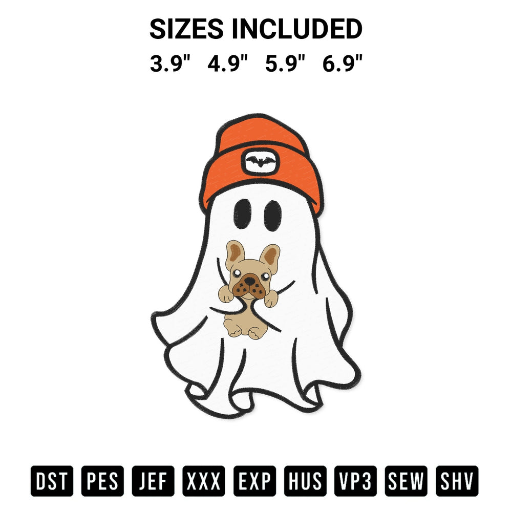 Download the Ghost With Dog Cute Embroidery Design machine embroidery design exclusively at Designspacks.com. Premium digitized pattern for apparel and DIY crafts. Available sizes: 3.9", 4.9", 5.9", 6.9".