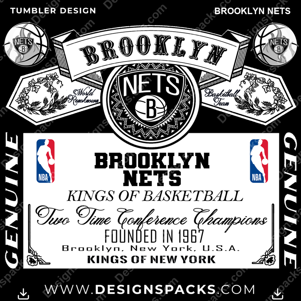 Basketball Budweiser Brooklyn Nets Tumbler Digital Wrap Design