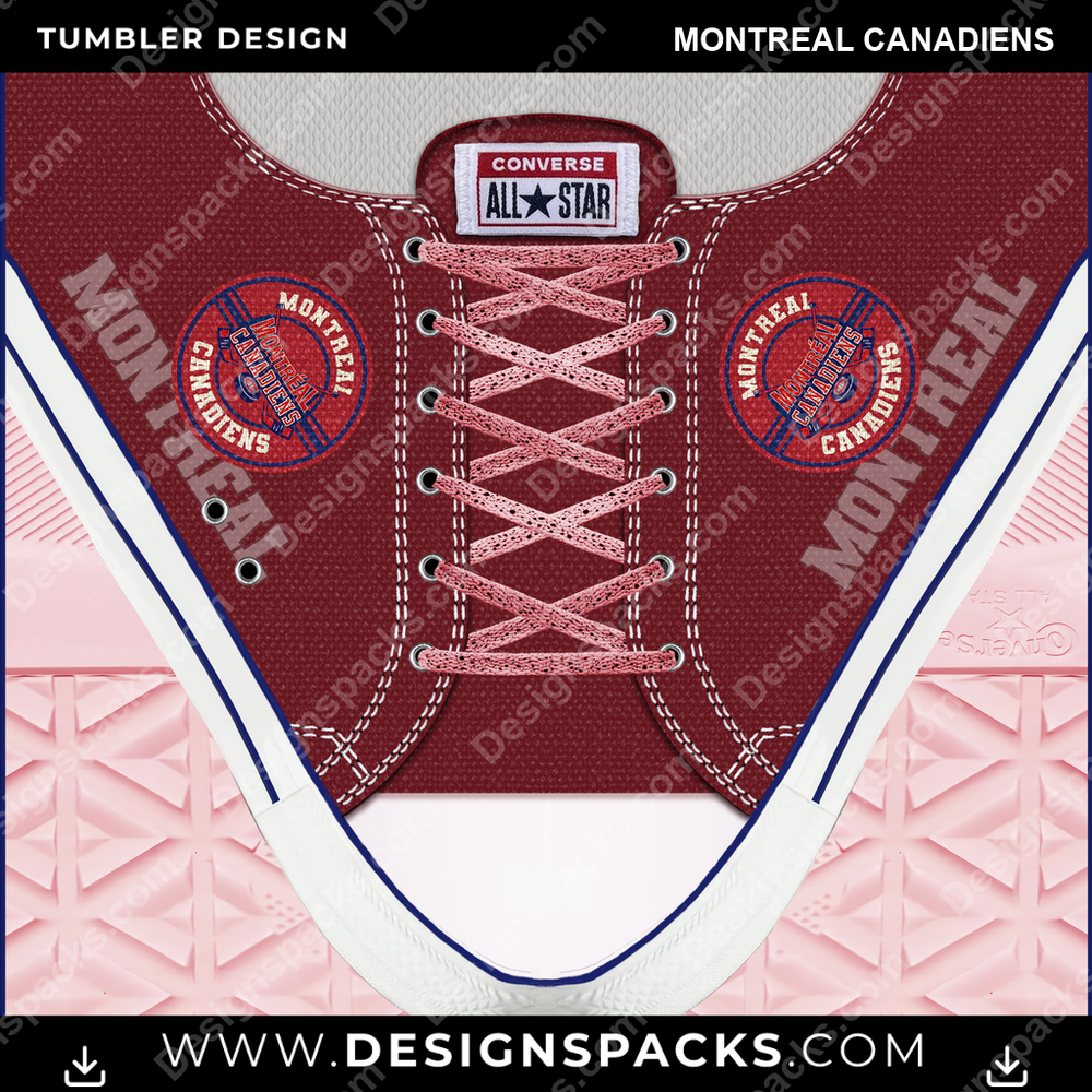 Ice Hockey Converse Montreal Canadiens NHL Hockey Tumbler Digital Wrap Design Download