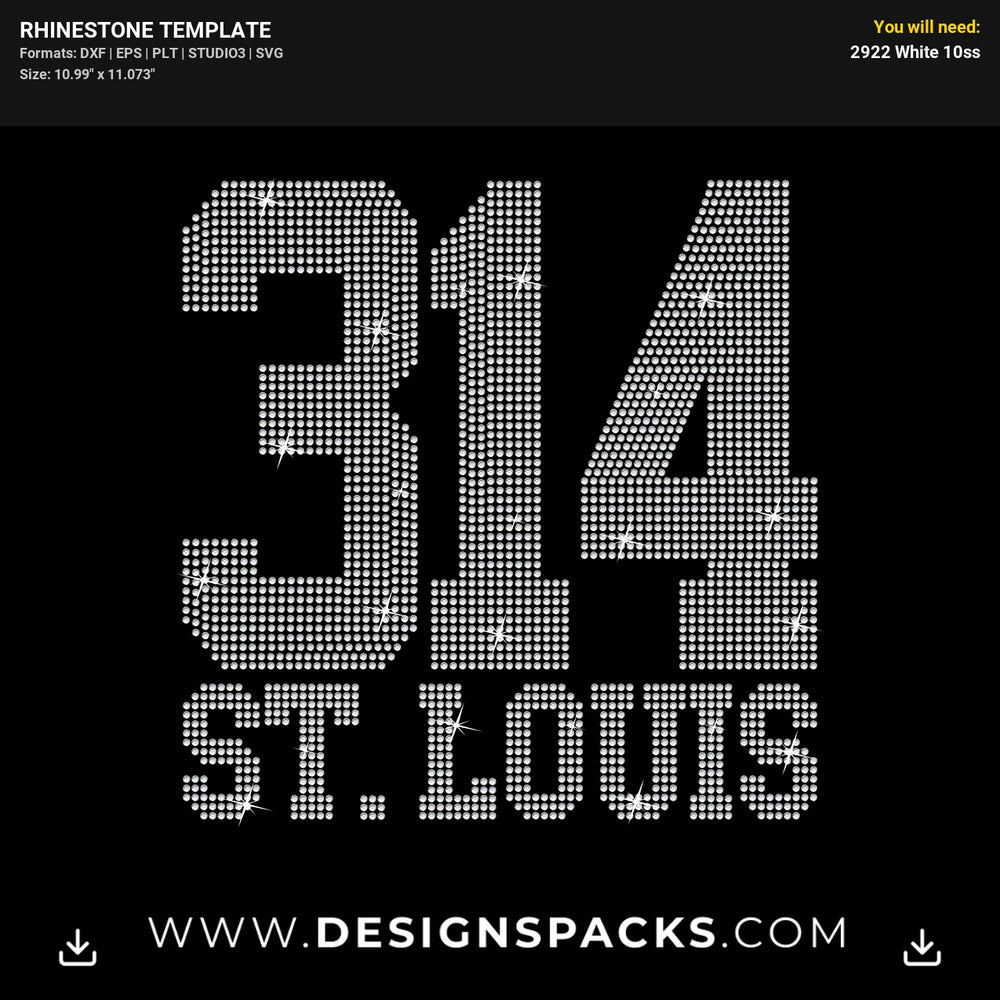 314 St Louis Rhinestone Digital Template