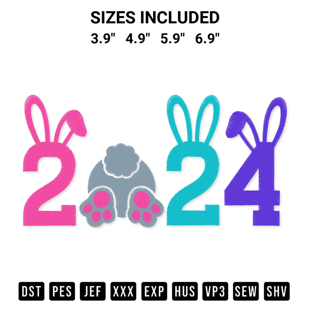 Get the 2024 Easter Embroidery Design embroidery design for your custom crafts! Premium digitized files available for instant download at Designspacks.com. Available sizes: 3.9", 4.9", 5.9", 6.9".