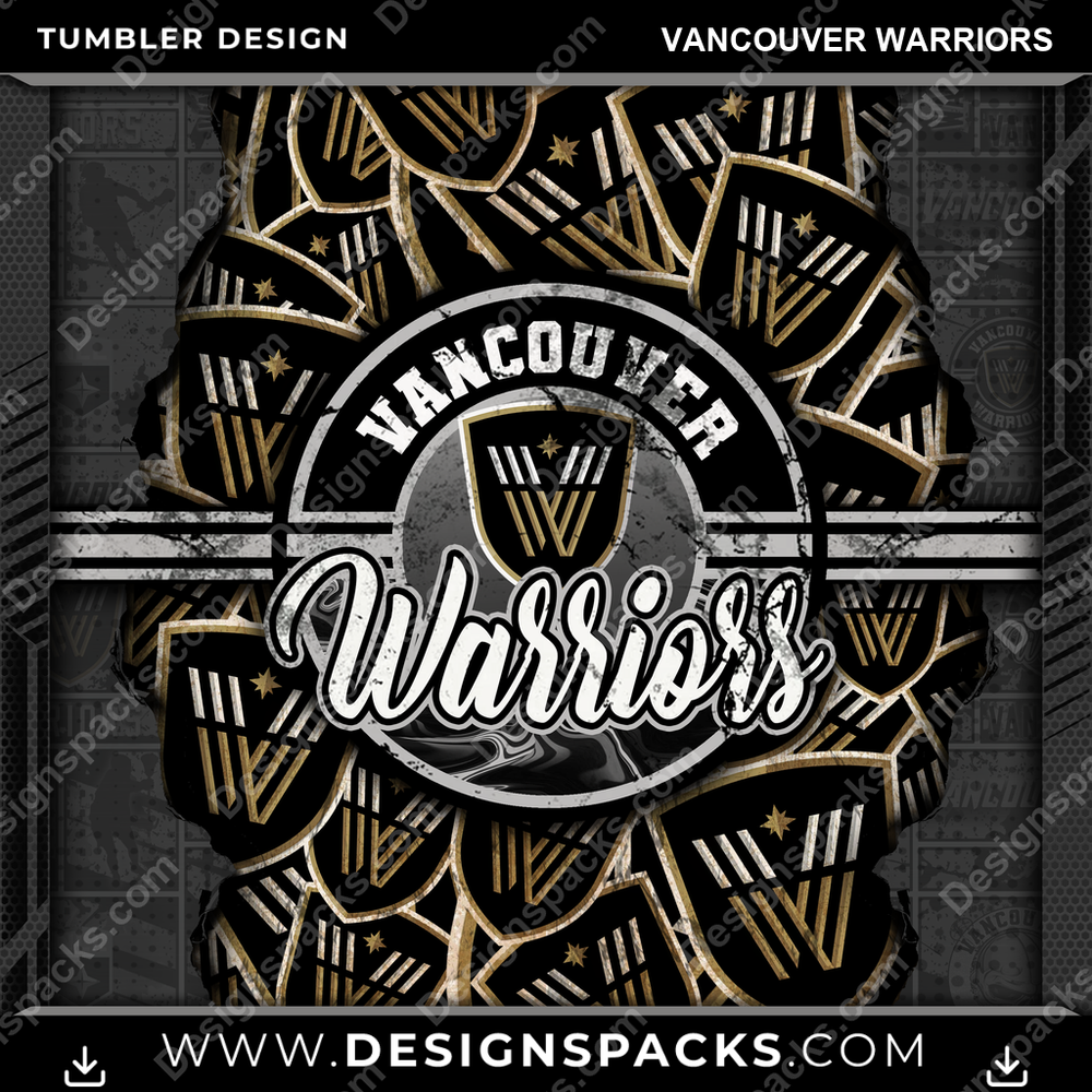 Lacrosse Ripped Vancouver Warriors Tumbler Digital Wrap Design