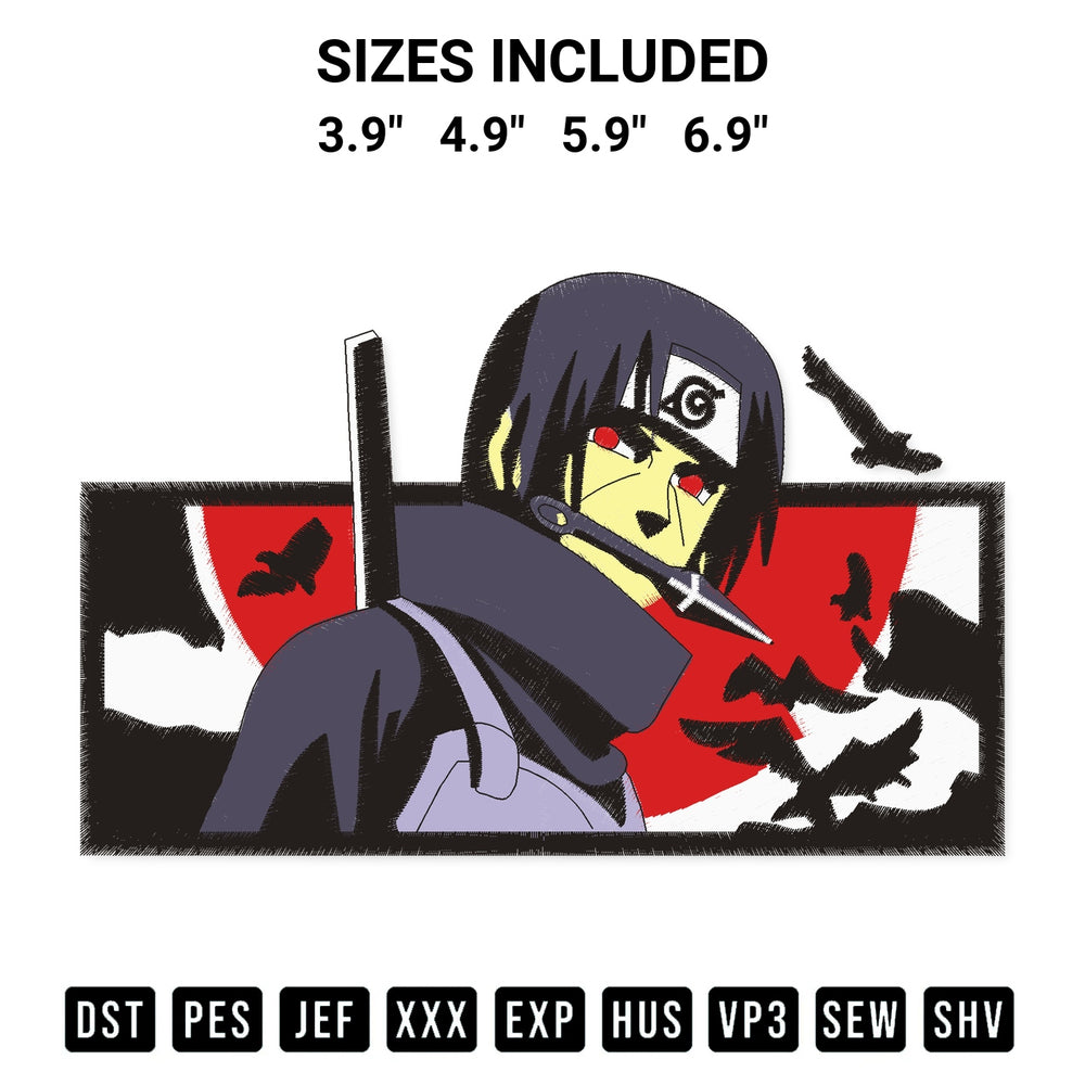 Get the Itachi Uchiha Painting Embroidery Design embroidery design for your custom crafts! Premium digitized files available for instant download at Designspacks.com. Available sizes: 3.9", 4.9", 5.9", 6.9".