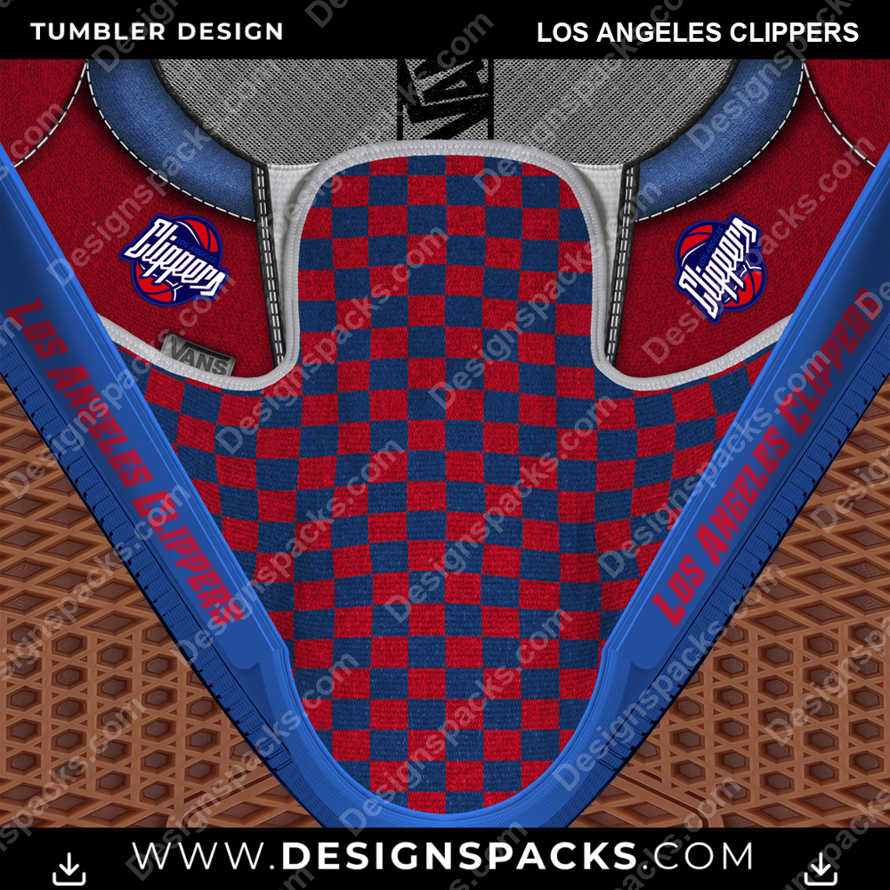 Basketball Vans Classic Los Angeles Clippers NBA Basketball Tumbler Digital Wrap Design Download