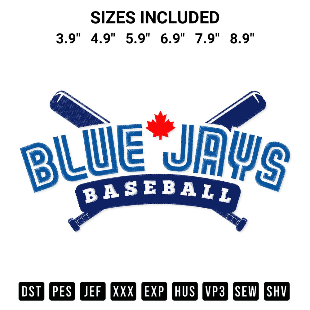 Elevate your next project with our Blue Jays Baseball Embroidery Design embroidery file. Shop high-quality digital patterns instantly at Designspacks.com. Available sizes: 3.9", 4.9", 5.9", 6.9", 7.9", 8.9".