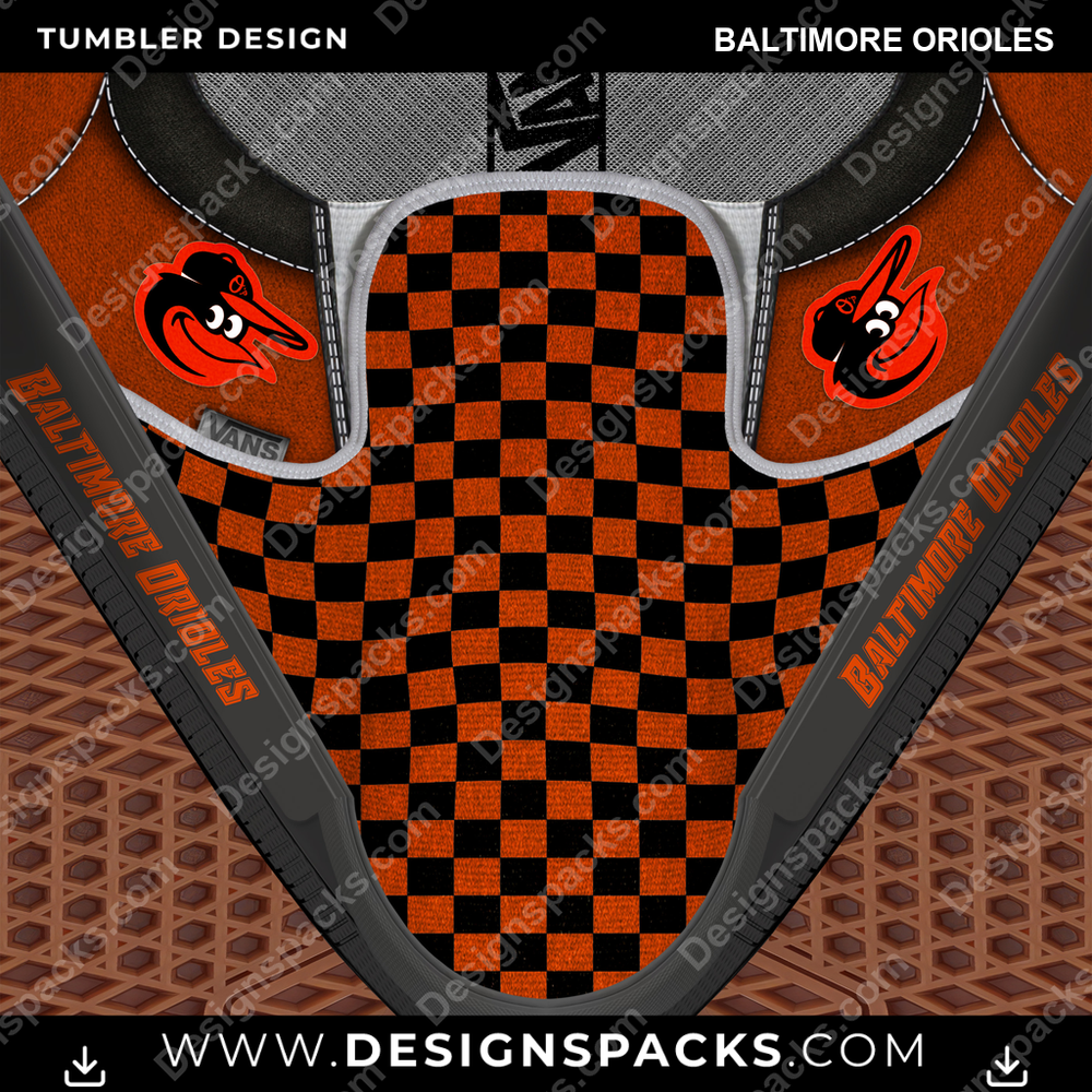 Baseball Vans Classic Baltimore Orioles Tumbler Digital Wrap Design