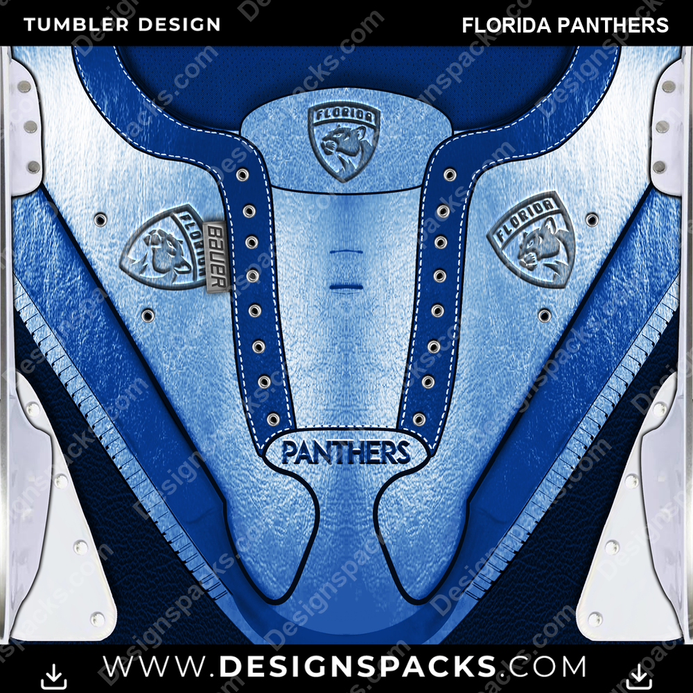 Ice Hockey Ice Skate (METALLIC) Florida Panthers NHL Hockey Tumbler Digital Wrap Design Download