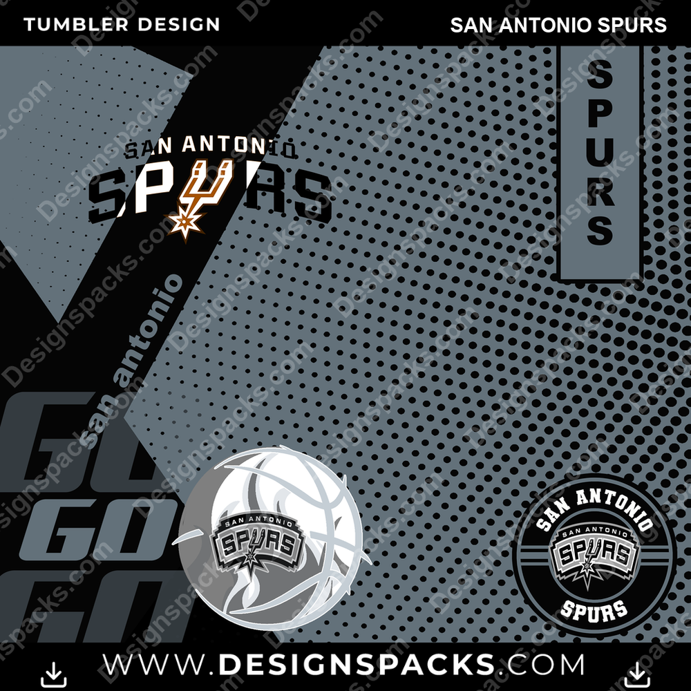 Basketball GO San Antonio Spurs Tumbler Digital Wrap Design