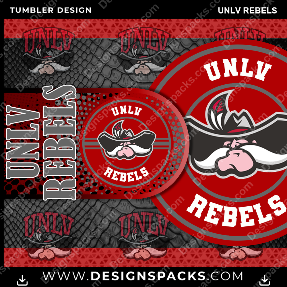 College Sport Hyper UNLV Rebels Tumbler Digital Wrap Design