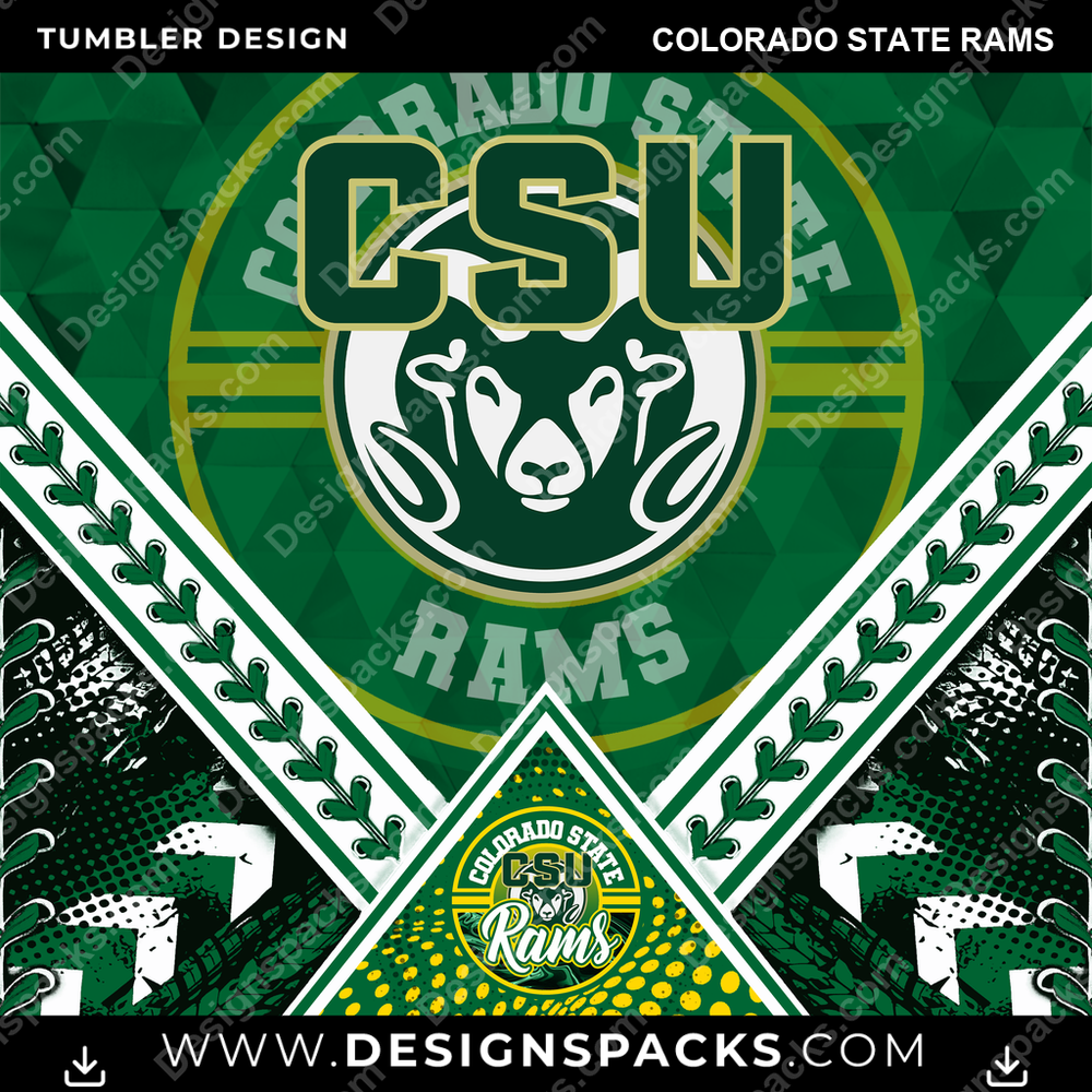 College Sport Diamond Colorado State Rams Tumbler Digital Wrap Design