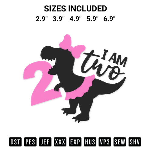 Looking for the perfect pattern? Download the Dinosaur Girl 2Nd Birthday Embroidery Design embroidery design today at Designspacks.com. Crisp, clean stitching guaranteed. Available sizes: 2.9