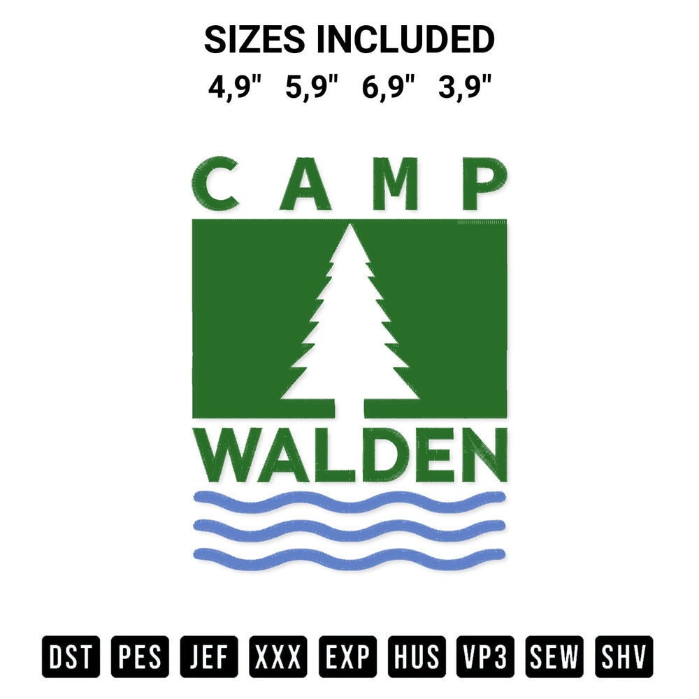 Add a unique touch to your apparel with the Camp Walden The Parent Trap Movie Funny Camping Life Matching Family Logo Embroidery Design embroidery file. Premium instant download available now on Designspacks.com. Available sizes: 4,9", 5,9", 6,9", 3,9".