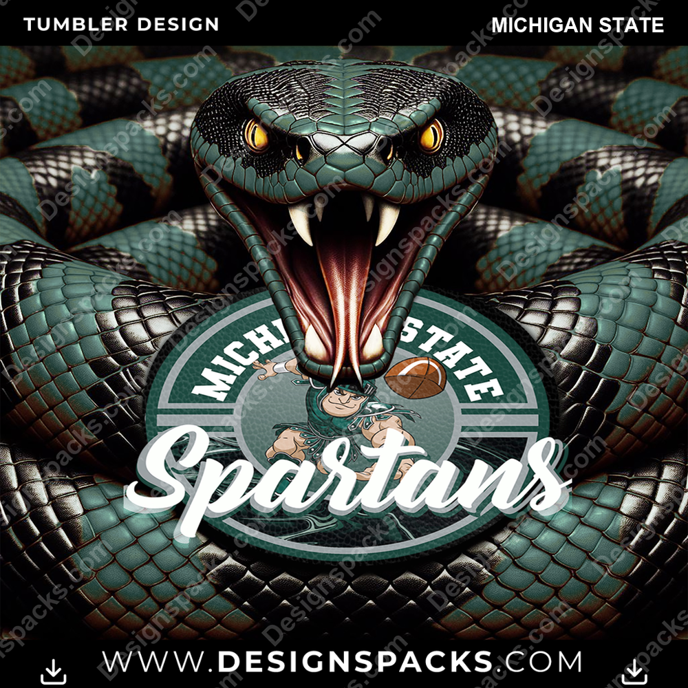 College Sport Rattle Snake Michigan State NCAA College Sport Tumbler Digital Wrap Design Download