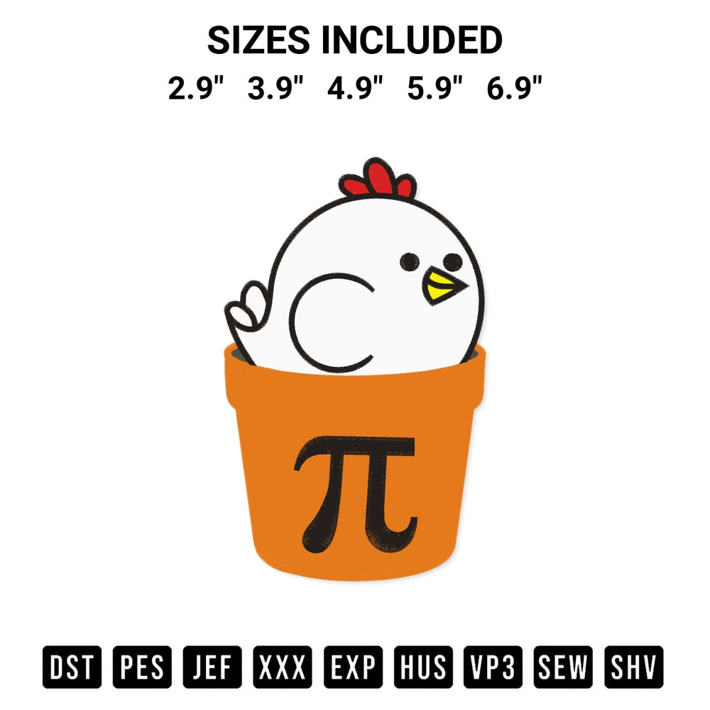 Elevate your next project with our Funny Chicken In The Pot Mathematical Embroidery Design embroidery file. Shop high-quality digital patterns instantly at Designspacks.com. Available sizes: 2.9", 3.9", 4.9", 5.9", 6.9".