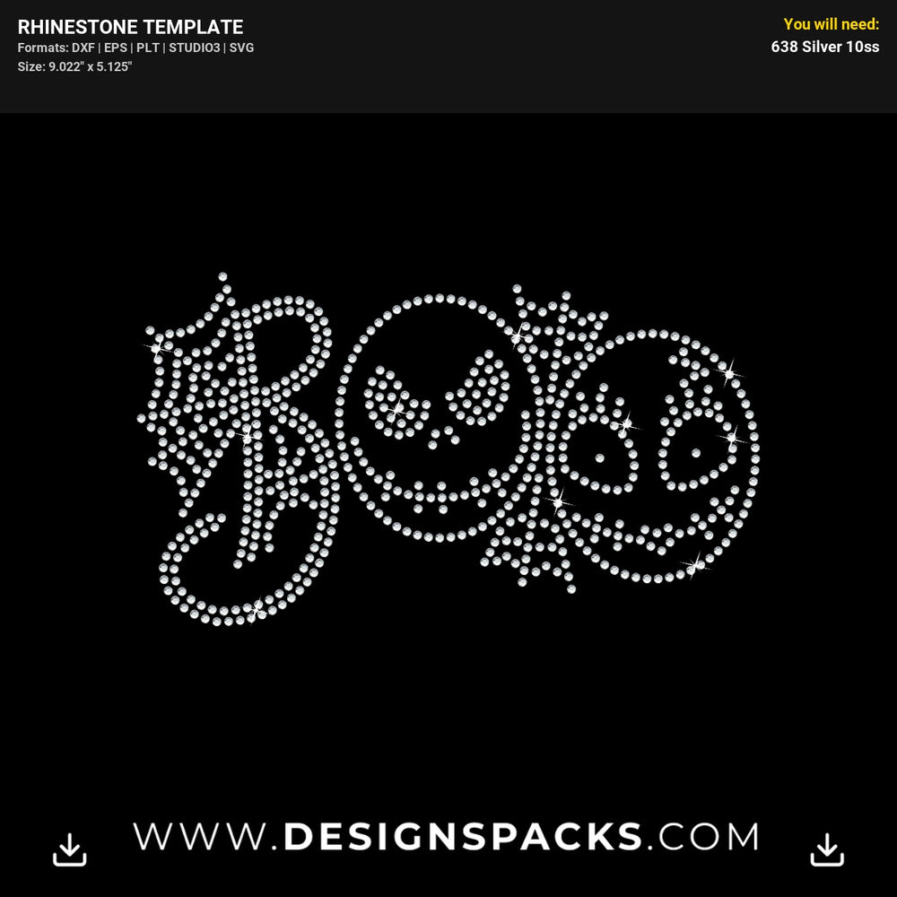 Jack Sally Boo Rhinestone Digital Template