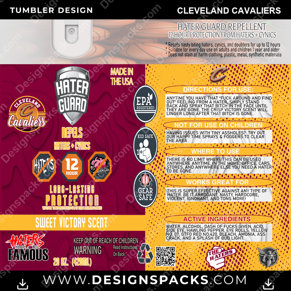 Basketball Hater Guard Cleveland Cavaliers NBA Basketball Tumbler Digital Wrap Design Download