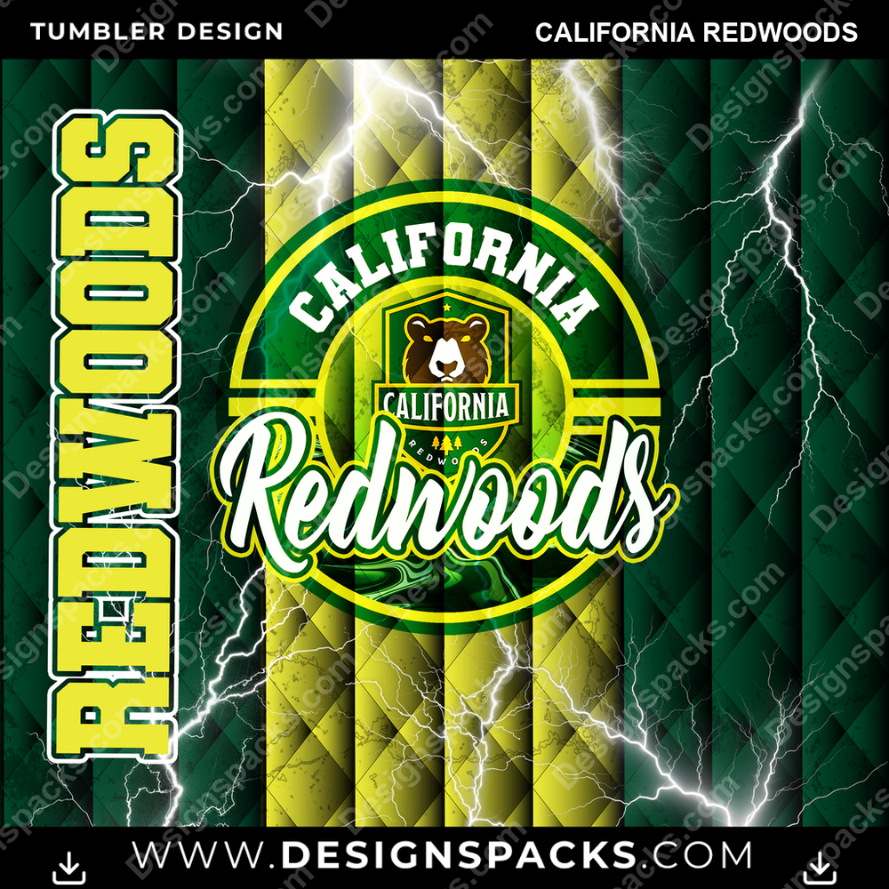 Lacrosse Diamond California Redwoods Tumbler Digital Wrap Design