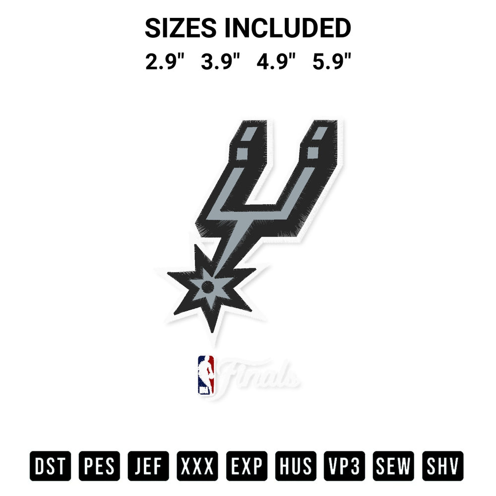 Transform your fabrics with the San Antonio Spurs Nba Finals Embroidery Design embroidery design. Instant access to premium digitized patterns at Designspacks.com. Available sizes: 2.9", 3.9", 4.9", 5.9".