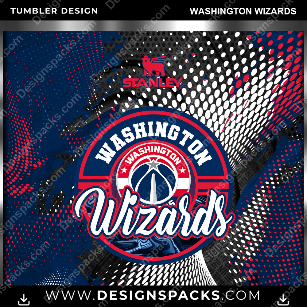 Basketball Stanley Washington Wizards Tumbler Digital Wrap Design