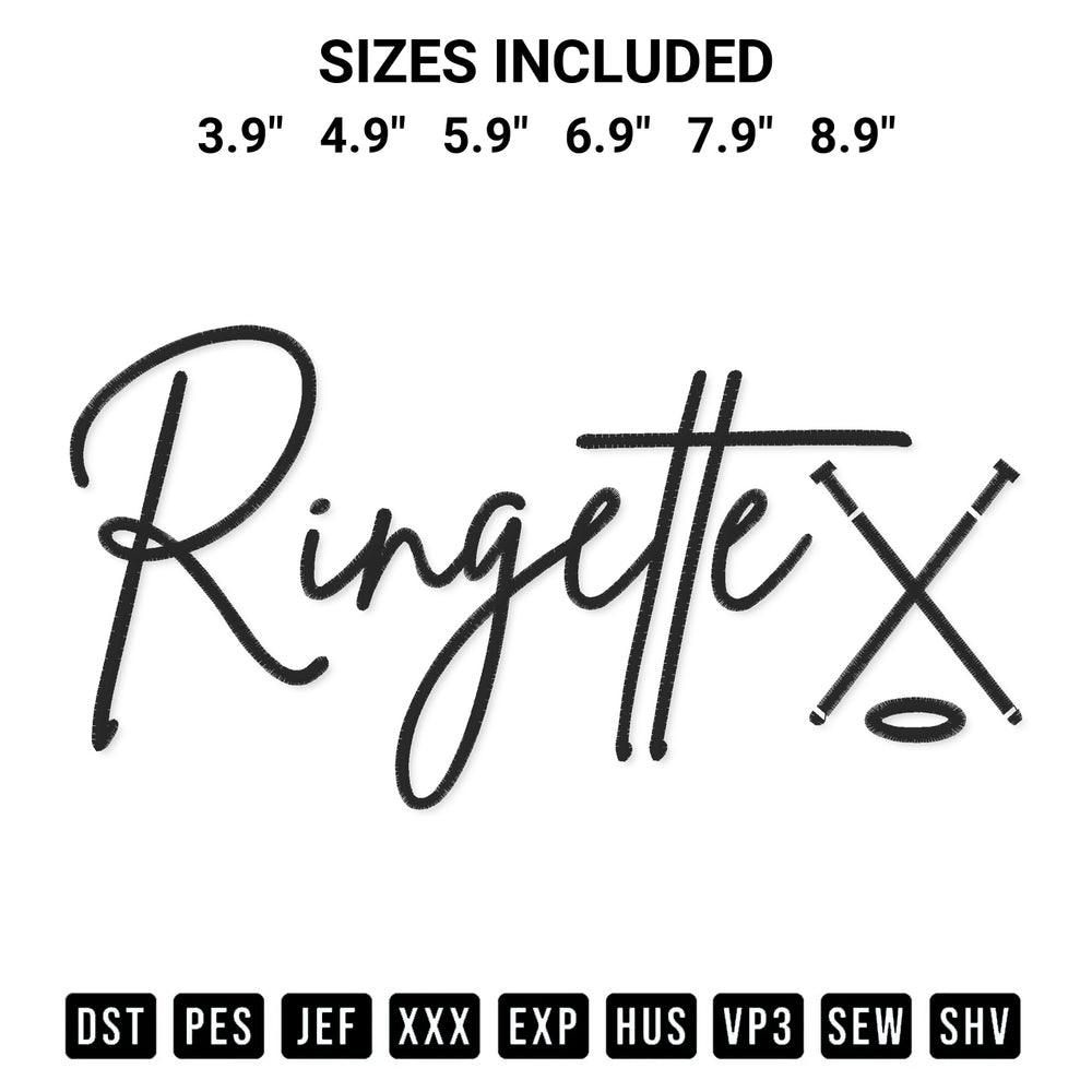Create amazing crafts with the Ringette Embroidery Design embroidery file. High-quality digital download from Designspacks.com, perfect for beginners and pros. Available sizes: 3.9", 4.9", 5.9", 6.9", 7.9", 8.9".