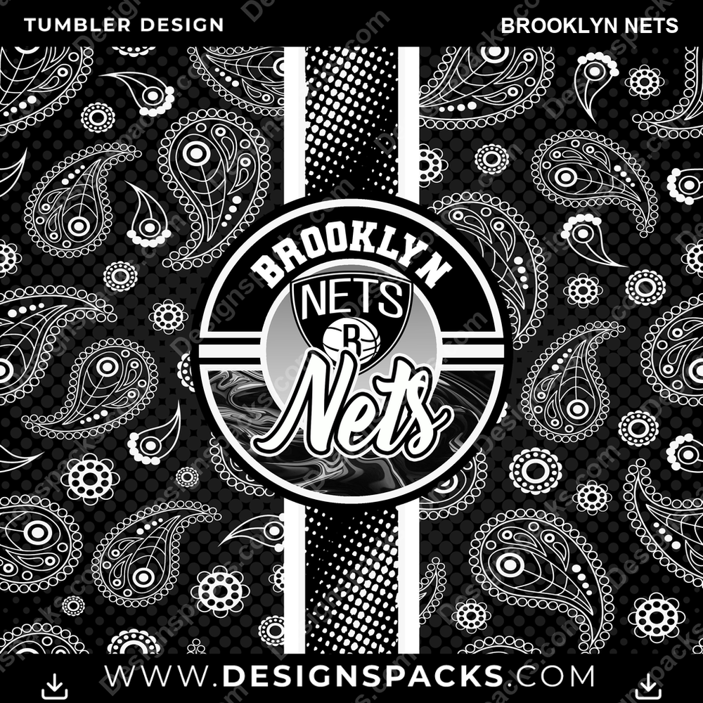 Basketball Handkerchief Brooklyn Nets Tumbler Digital Wrap Design
