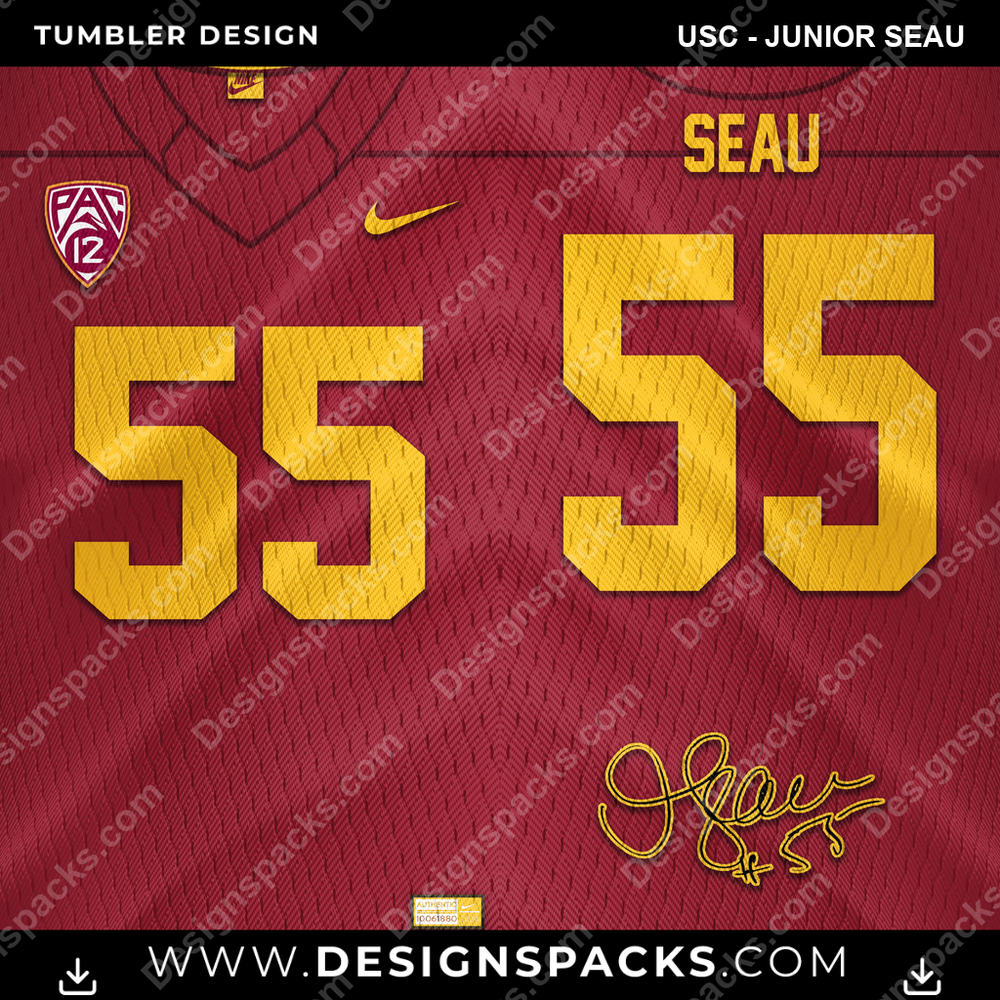 College Sport Jersey USC - Junior Seau NCAA College Sport Tumbler Digital Wrap Design Download