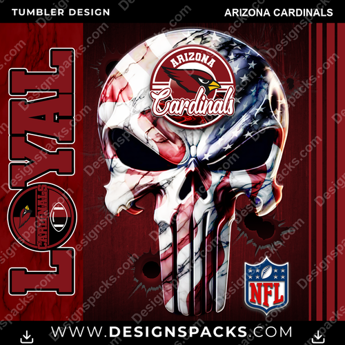 Football Loyal Arizona Cardinals NFL Football Tumbler Digital Wrap Design Download