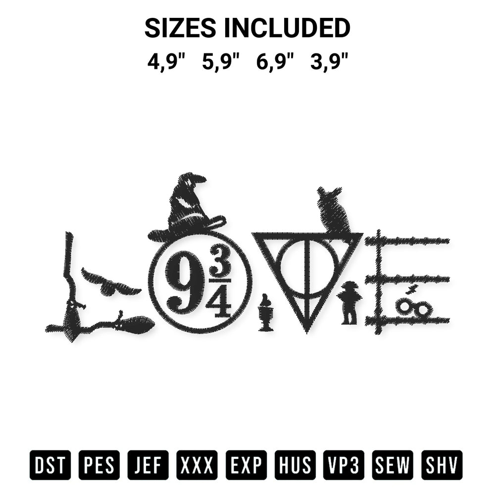 Stitch like a pro with the Love Harry Potter Decal Logo Embroidery Design embroidery pattern from Designspacks.com. High-quality digital machine embroidery file. Available sizes: 4,9", 5,9", 6,9", 3,9".
