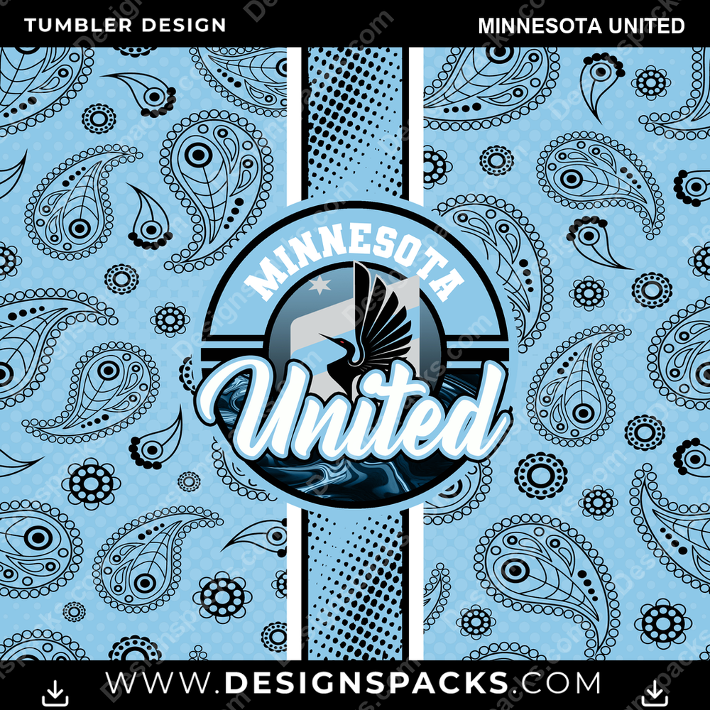 Soccer Handkerchief Minnesota United Tumbler Digital Wrap Design