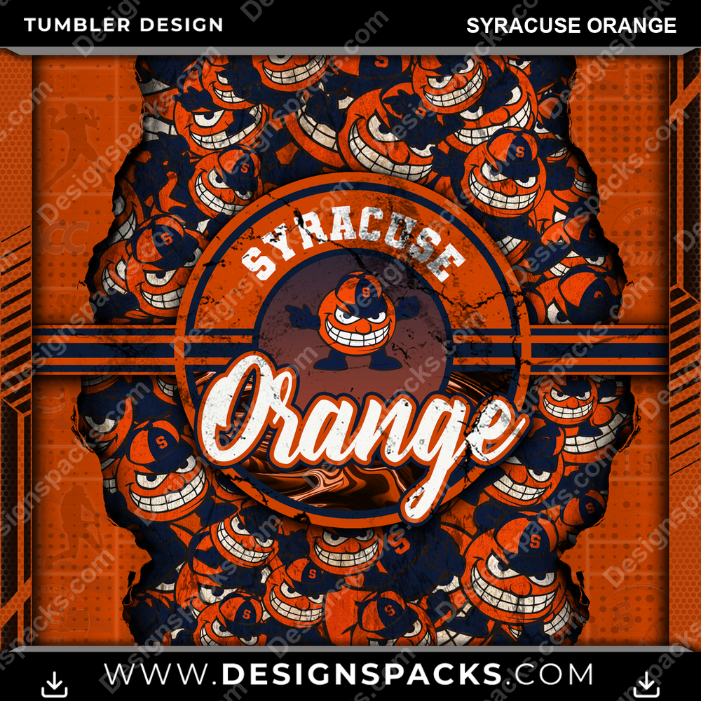 College Sport Ripped Syracuse Orange NCAA College Sport Tumbler Digital Wrap Design Download