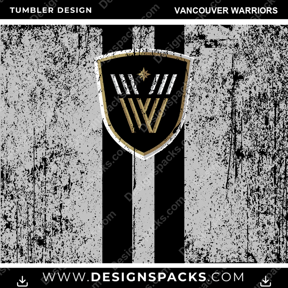 Lacrosse Grunge Style Vancouver Warriors Tumbler Digital Wrap Design