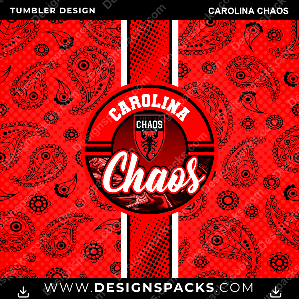 Lacrosse Handkerchief Carolina Chaos Tumbler Digital Wrap Design