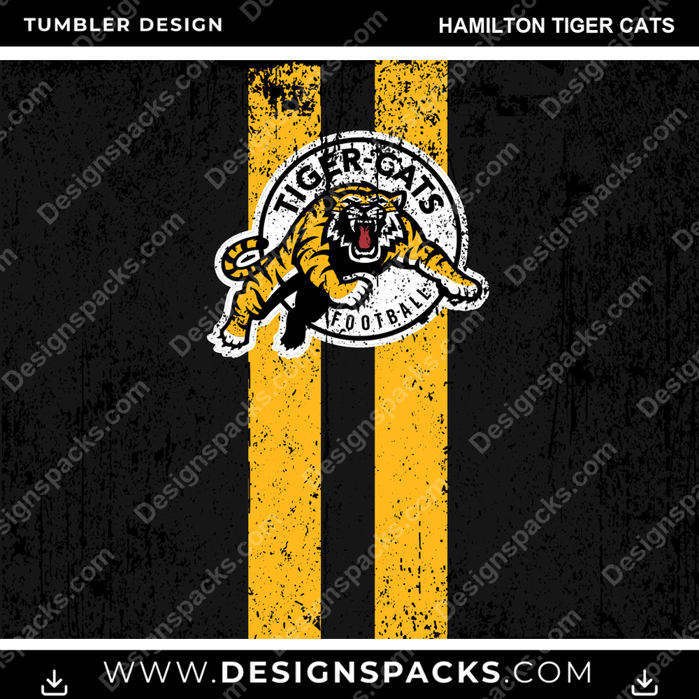 Canada Football Grunge Hamilton Tiger Cats CFL Canada Tumbler Digital Wrap Design Download