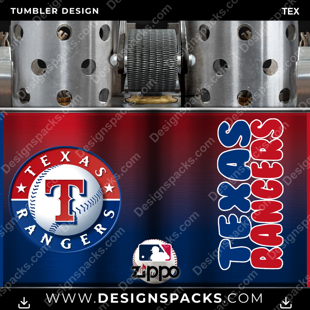 Baseball Zippo Lighter TEX Tumbler Digital Wrap Design