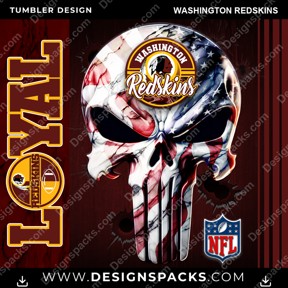Football Loyal Washington Redskins Tumbler Digital Wrap Design