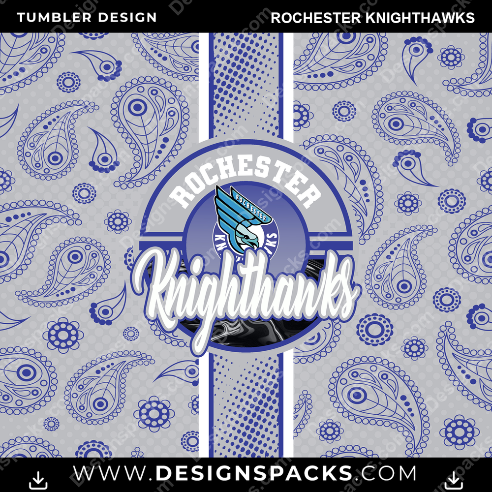 Lacrosse Handkerchief Rochester Knighthawks Tumbler Digital Wrap Design