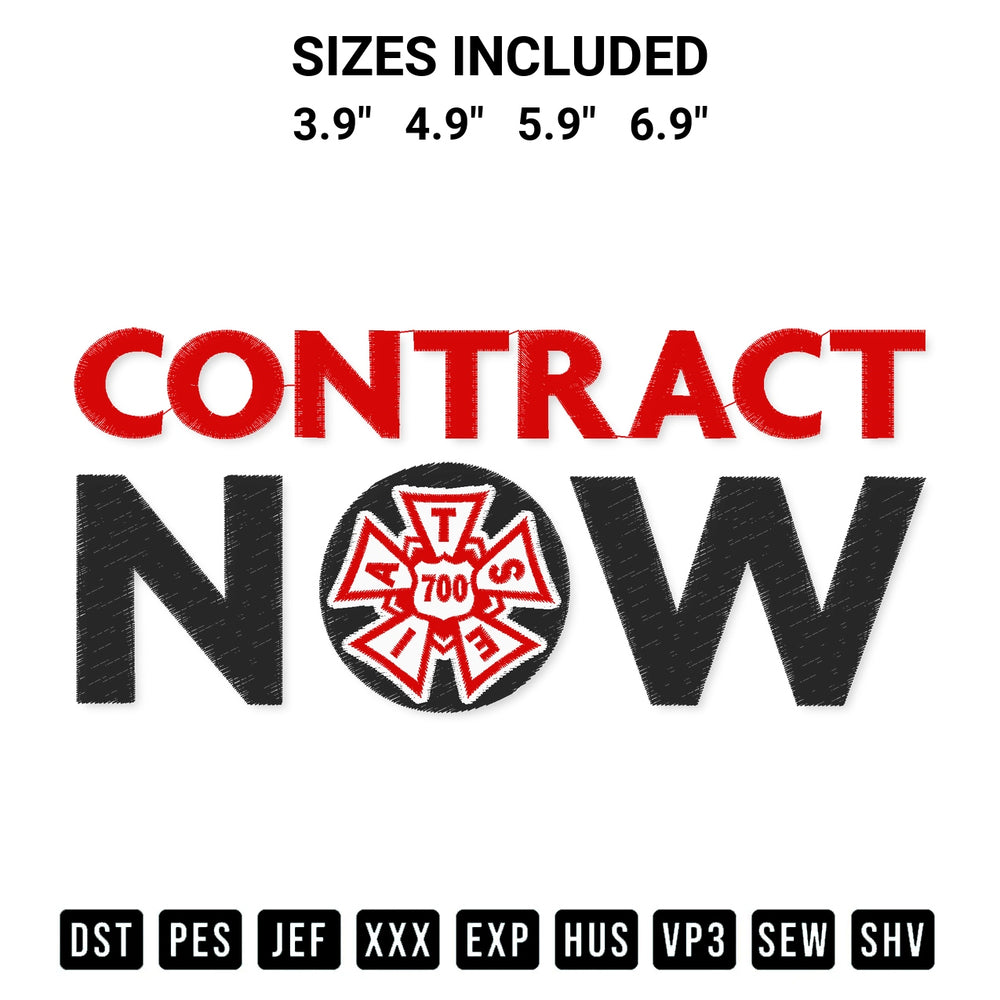 Get the Contract Now Trending Fair Contract Now 2023 Embroidery Design embroidery design for your custom crafts! Premium digitized files available for instant download at Designspacks.com. Available sizes: 3.9", 4.9", 5.9", 6.9".