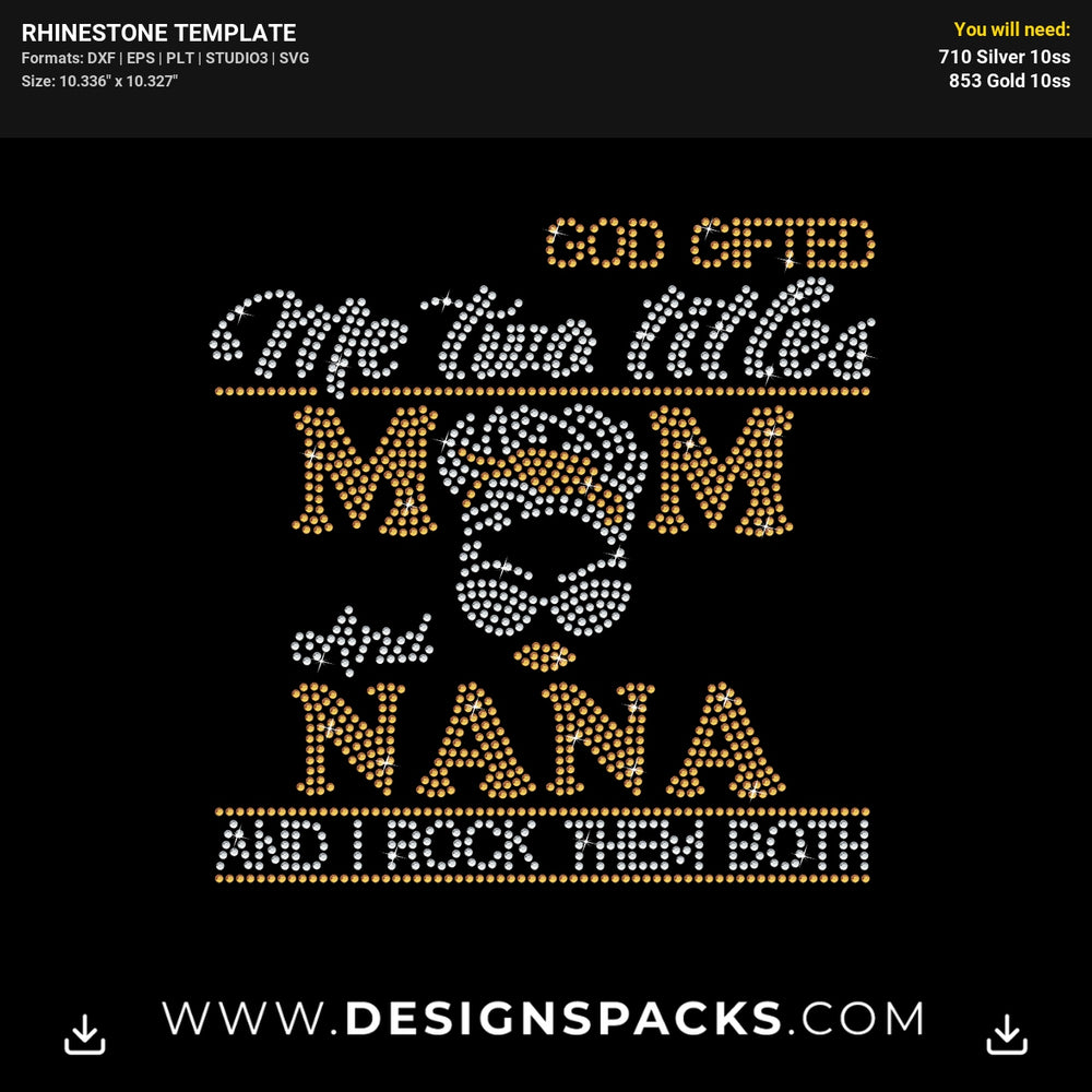 Mom Nana Woman Glasses Rhinestone Digital Template