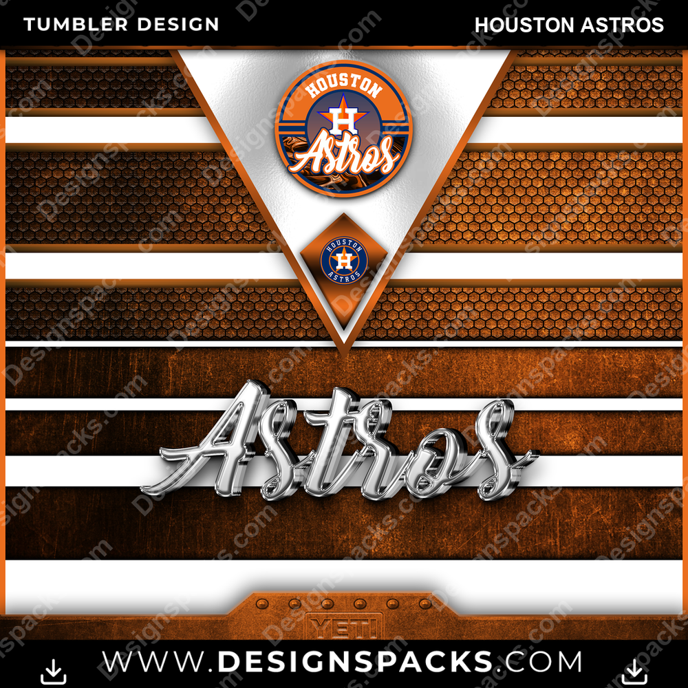 Baseball YETI Houston Astros Tumbler Digital Wrap Design
