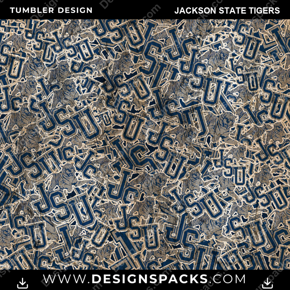 College Sport Logo BG Jackson State Tigers NCAA College Sport Tumbler Digital Wrap Design Download