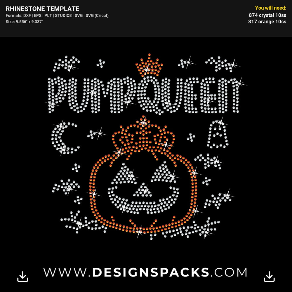 Pumpqueen Rhinestone Digital Template