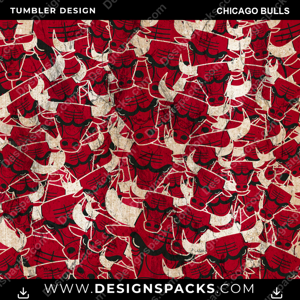 Basketball Logo BG Chicago Bulls Tumbler Digital Wrap Design