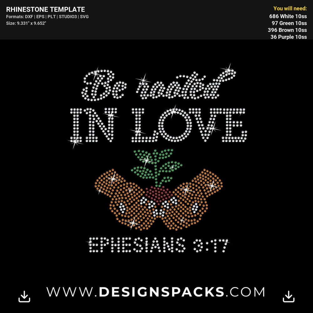 Be Rooted In Love Rhinestone Digital Template