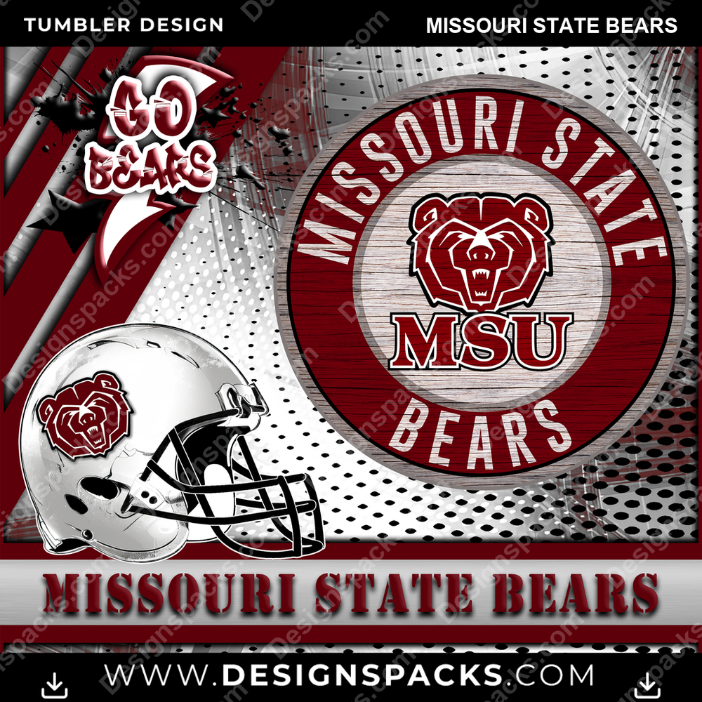 College Sport Go Team 2 Missouri State Bears NCAA College Sport Tumbler Digital Wrap Design Download