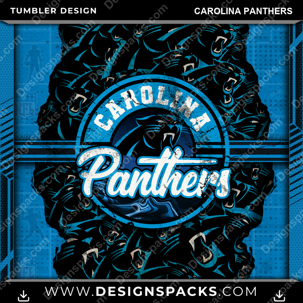 Football Ripped Carolina Panthers Tumbler Digital Wrap Design
